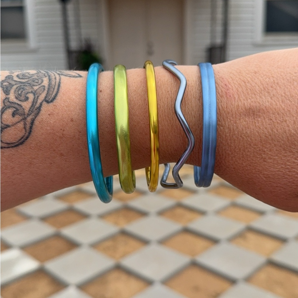 Vintage knitting needle bracelets